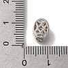Oval Rack Plating Brass Micro Pave Clear Cubic Zirconia Beads KK-U019-13P-3