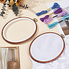 PP & PVC Plastic Imitation Wood Cross Stitch Embroidery Hoops DIY-WH20055-058B-02-4