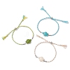 3Pcs Dyed Synthetic Turquoise Silder Bracelets BJEW-JB13263-2