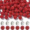 100Pcs Pave Disco Ball Beads RB-YW0001-30C-1