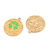 304 Stainless Steel Enamel & Crystal Rhinestone Pendants STAS-G398-28G-03-2