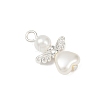 ABS Imitation Pearl Bead Pendants PALLOY-JF04104-01-3