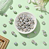 80Pcs Polymer Clay Rhinestone European Large Hole Beads with Silver Color Plated Brass Cores FPDL-LT0001-02D-6