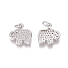 Brass Micro Pave Clear Cubic Zirconia Charms ZIRC-I036-12P-1