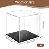 Square Transparent Acrylic Minifigure Collections Display Case with Black Base ODIS-WH0099-19-2