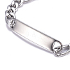 667 Stainless Steel Figaro Chain ID Bracelets LS-BJEW-G631-05P-1-2