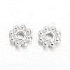 Alloy Daisy Spacer Beads TIBEB-S039-064S-RS-1