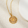 Vintage Brass Pave Cubic Zirconia Hollow Round Religion Virgin Mary Pendant Necklaces for Women EZ3168-1-1