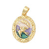 Brass Enamel Pendants KK-U068-04G-01-1