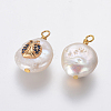 Natural Cultured Freshwater Pearl Pendants PEAR-L027-04E-2