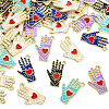 60Pcs 6 Colors Alloy Enamel Pendants ENAM-CJ0003-82-3