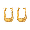 Textured 304 Stainless Steel Hoop Earrings for Women ZR7254-5