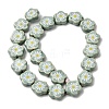 Glaze Daisy Flower Printed Porcelain Beads PR-CBA03B0-04B-4