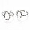 304 Stainless Steel Hollow Oval Cuff Rings RJEW-N038-120P-2