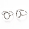 Non-Tarnish 304 Stainless Steel Hollow Oval Cuff Rings RJEW-N038-120P-2