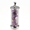 Alloy & Glass Wish Bottle Pendants G-Z017-04-1