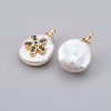 Natural Cultured Freshwater Pearl Pendants PEAR-F008-25G-02-2