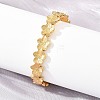 304 Stainless Steel Flower Hinged Cuff Bangles for Women SA-CBA45D5-27G-2