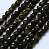 Natural Golden Sheen Obsidian Beads Strands X-G-J369-16-3mm-1