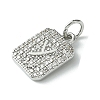 Rack Plating Brass Micro Pave Clear Cubic Zirconia Charms KK-G501-01Y-P-2