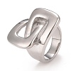 Non-Tarnish 304 Stainless Steel Interlocking Rectangle Chunky Ring for Women RJEW-B040-20B-P-1