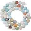 Frosted Natural Flower Amazonite Bead Strands G-PH0028-8mm-03-7