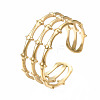 304 Stainless Steel Bamboo Shape Open Cuff Ring RJEW-T023-04G-3