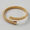 304 Stainless Steel Cuff Bangles for Women BJEW-WH0001-24G-1