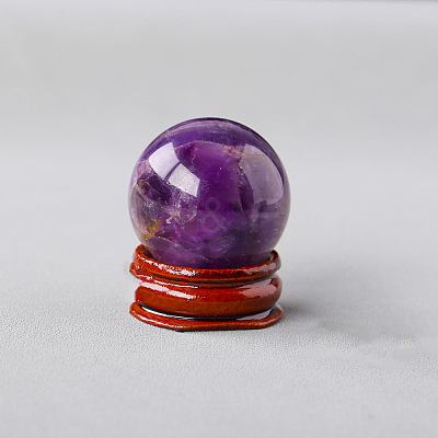 Natural Amethyst Ball Display Decorations G-PW0007-007F-1