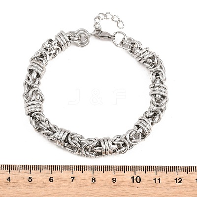 304 Stainless Steel Byzantine Chain Bracelets for Women Men BJEW-H643-09P-1