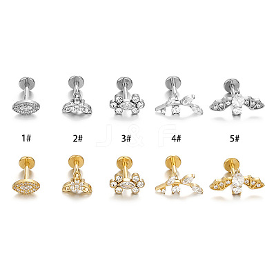 G23 Titanium Micro Pave Clear Cubic Zirconia Labrets WG4B733-02-1