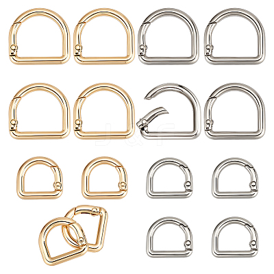 16Pcs 4 Styles Alloy Spring Gate Rings FIND-PH0059-72-1