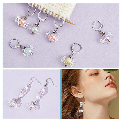 Candy Transparent Acrylic Pendant Stitch Markers HJEW-AB00323-1