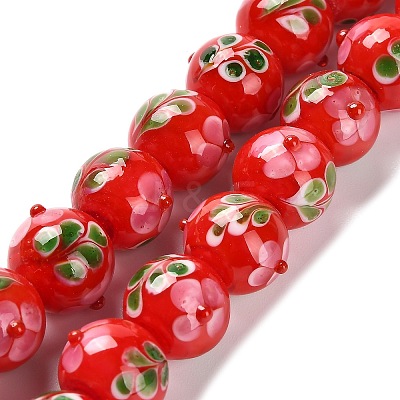 Handmade Lampwork Bumpy Beads Strands LAMP-A005-01B-1