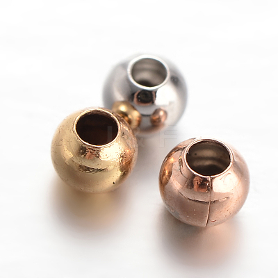 Round Brass Spacer Beads KK-L129-37-1