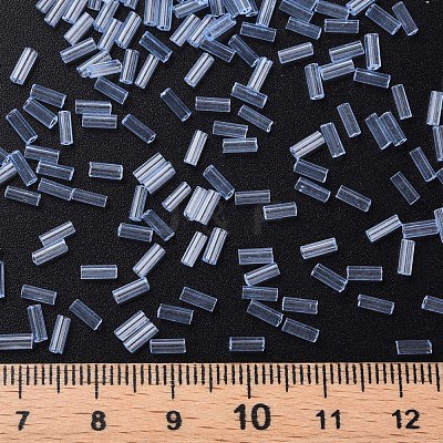 Transparent Glass Bugle Beads SEED-N005-001-C08-1