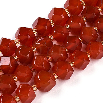 Natural Carnelian(Dyed & Heated) Beads Strands G-T140-09B-1
