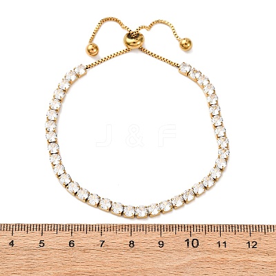 304 Stainless Steel Pave Clear Cubic Zirconia Tennis Bracelets BJEW-G754-03G-03-1