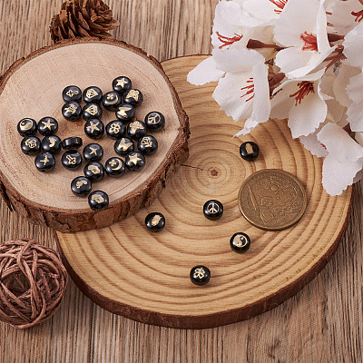 32Pcs 16 Style Handmade Lampwork Beads LAMP-CD0001-18-1