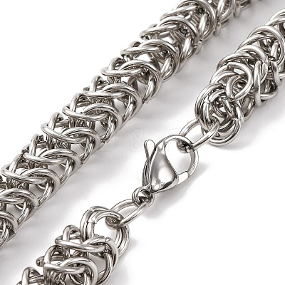 201 Stainless Steel Rope Chain Necklace NJEW-F222-27P-1