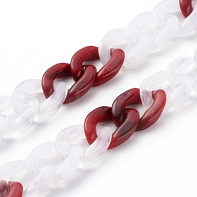 Handmade Acrylic Curb Chains AJEW-JB00943-02-1