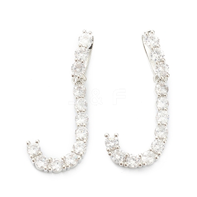 Brass Micro Pave Clear Cubic Zirconia Pendants ZIRC-J039-18P-J-1