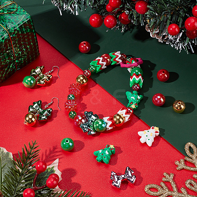 Christmas Theme Acrylic Beads Set OACR-SP0001-20A-1