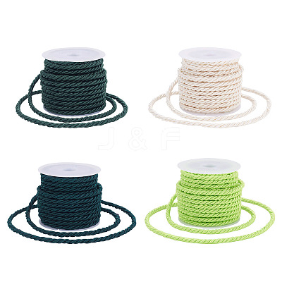 4 Rolls 4 Colors Round Polyester Cord OCOR-TA0003-88B-1
