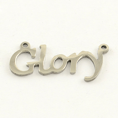 Tarnish Resistant Fashionable Stainless Steel Word Charms STAS-R059-20-1