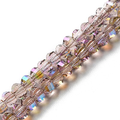 Transparent Electroplate Glass Beads Strands GLAA-Q099-H01-12-1