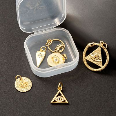 6Pcs 6 Style Brass Rough Surface Pendants KK-LS0001-50-1