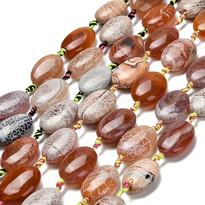 Natural Fire Crackle Agate Beads Strands G-F807-E01-01A-1