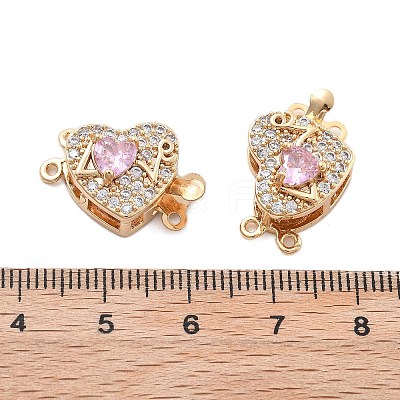 Brass Micro Pave Cubic Zirconia Box Clasps KK-B125-07G-01-1