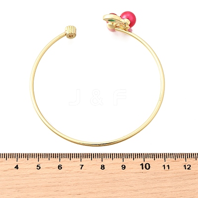 Brass Micro Pave Clear Cubic Zirconia Cuff Bangles for Women BJEW-C107-01G-1